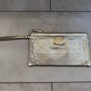 Michael Kors Gold Wristlet Clutch